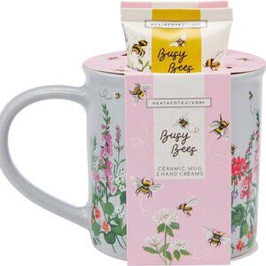 Heathcote & Ivory Busy Bees China Mug Honey & Rose Orange Blossom Hand Cream Set